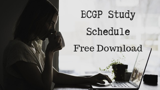 BCGP Study Schedule – FREE Download